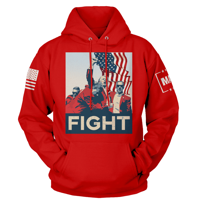 Red / XS Trump Fight Iconic Hoodie maga trump