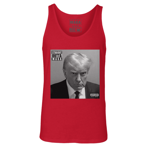 Red / XS Trump Mug Shot - Straight Outta MAGA Tank Top maga trump