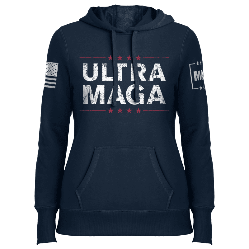 True Navy / XS Ultra MAGA Ladies Hoodie - Navy Blue maga trump