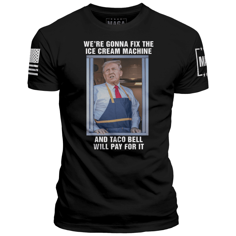 trump ice cream machine taco bellmens tee black