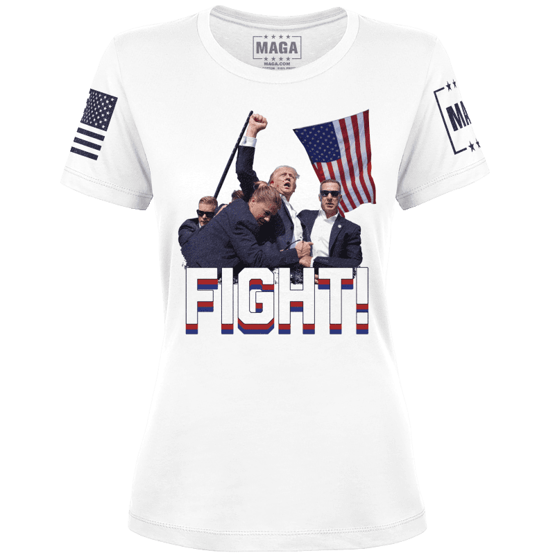 White / XS Trump Fight Ladies Tee maga trump