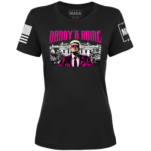 Women's Tee / Black / XS Daddys Home maga trump