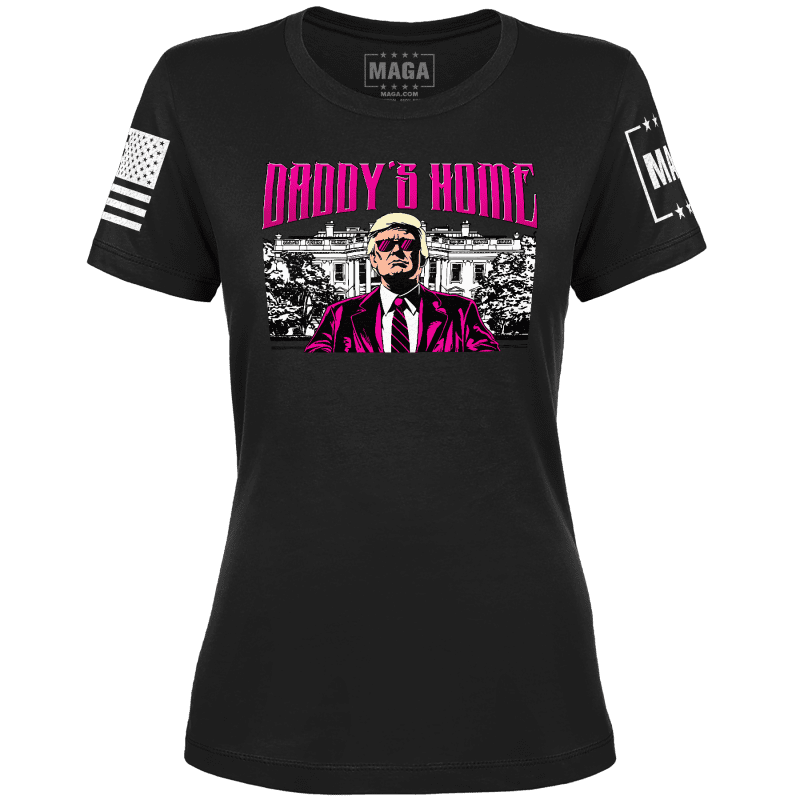 Women's Tee / Black / XS Daddys Home maga trump