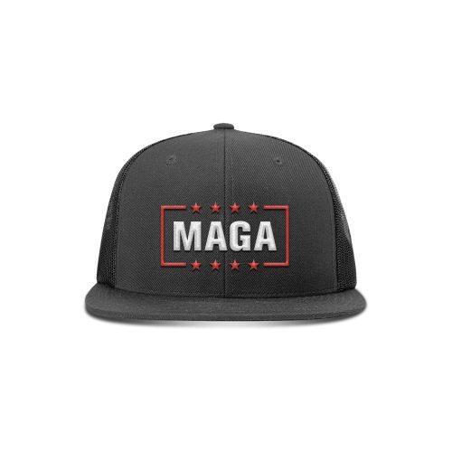 Wool blend flatbill trucker / Black MAGA Hat maga trump