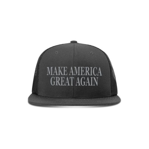 Wool blend flatbill trucker / Black Make America Great Again Blackout Edition maga trump