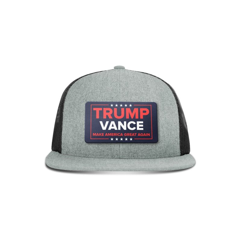 Wool blend flatbill trucker / Heather Grey/ Black Trump Vance Patch Flat Bill Hat maga trump