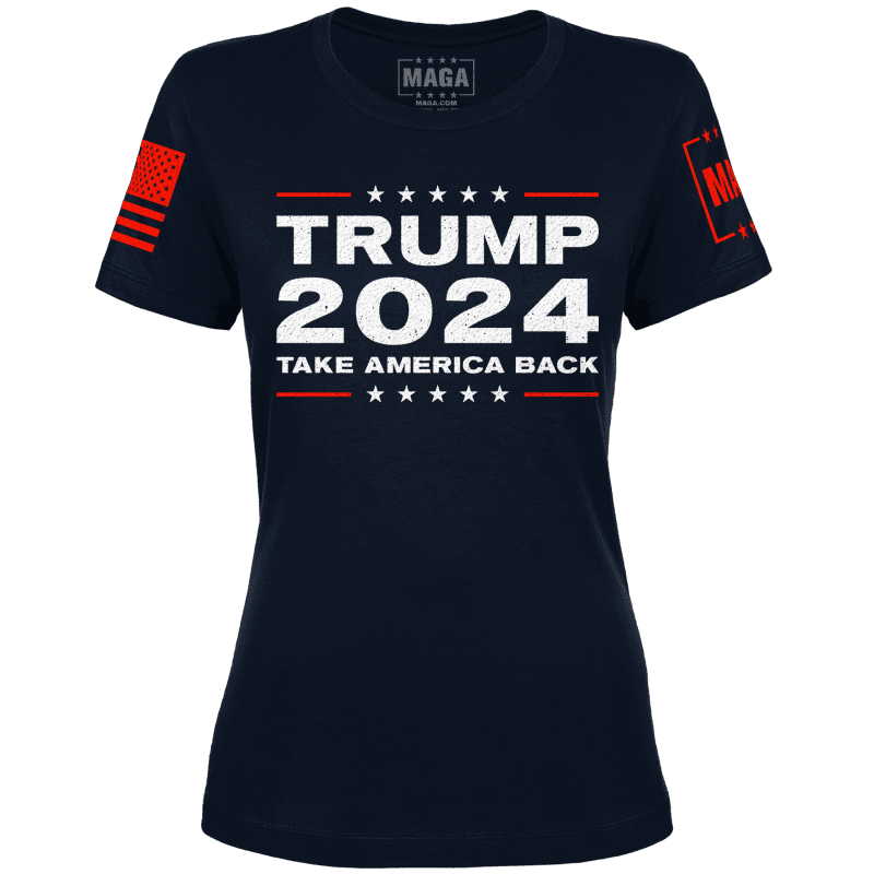 XS / Midnight Navy Take America Back Ladies Tee maga trump